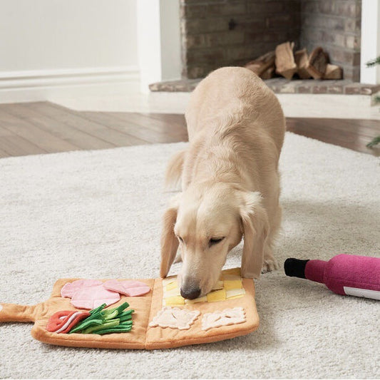 KFX-1754045 Dog Intelligence Smell Pad for Food Hiding - Plush Pet Toy (30x23x2cm)