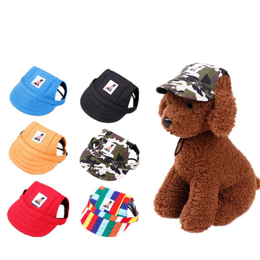 KFX-1763133 Dog Baseball Cap for Small to Medium Pets - Polyester Adjustable Hat for Puppies and Cats