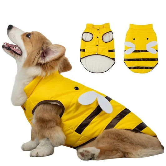 KFX-1785661 Cute Bee Warm Dog Coat for Winter - Turtleneck Jacket for Small to Large Dogs