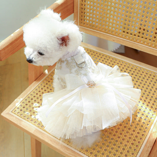 KFX-1790525 Spring and Summer Thin Dress for Dogs and Cats - Casual Wedding Outfit in Multiple Sizes