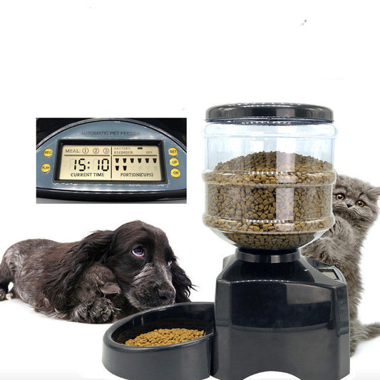 KFX-1795517 Timed Automatic Pet Feeder with 5.5L Capacity and Adjustable Meal Portions