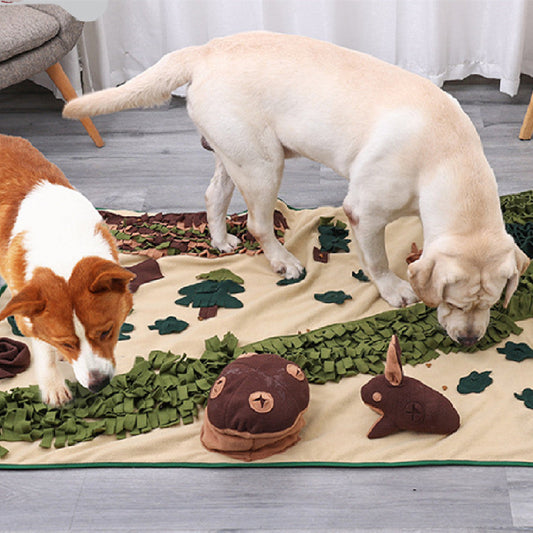 KFX-1819581 Extra Large Forest Sniffing Pad for Dogs - Energy-Consuming Puzzle Toy in Green/Brown