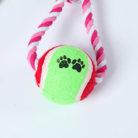 KFX-1825341 Durable Cotton String Dog Toy for Medium to Large Dogs - 38cm in Red, White, and Blue
