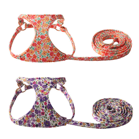 KFX-1839805 Floral Series Pet Harness with Leash in Multiple Colors and Styles