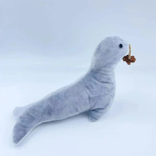 KFX-1843261 Cat Plush Sea Lion Toy with Bell Sound, Catnip & Dental Grinding Features