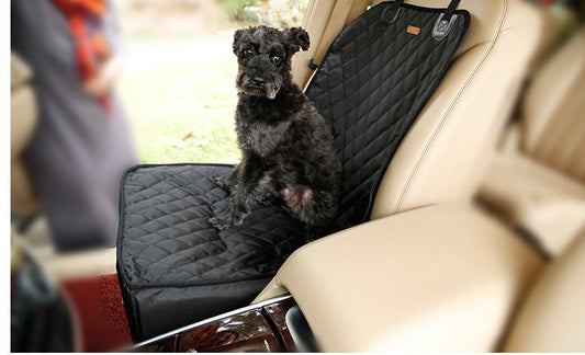 KFX-1856317 Luxury Waterproof Pet Car Mat for Front Seat - Thickened Nylon, 45x45x58cm, Available in Black, Gray, Champagne Apricot