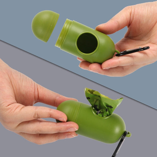 KFX-1859517 Degradable Dog Poop Bags - 18 Rolls in Military Green with Black Bone Design