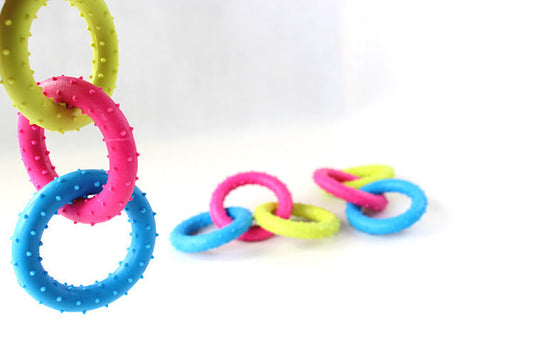 KFX-1864509 Durable Rubber Three-Chain Dog Molar Toy for Healthy Chewing