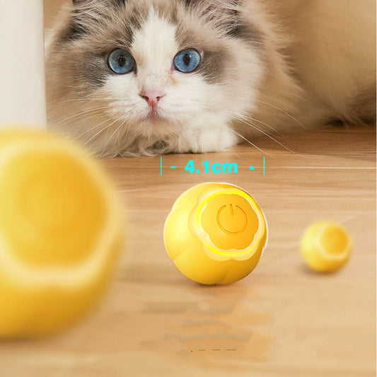KFX-1865661 Interactive Rolling Ball Cat Toy for Boredom Relief - Bite-Resistant Design, USB Rechargeable, Multiple Colors Available