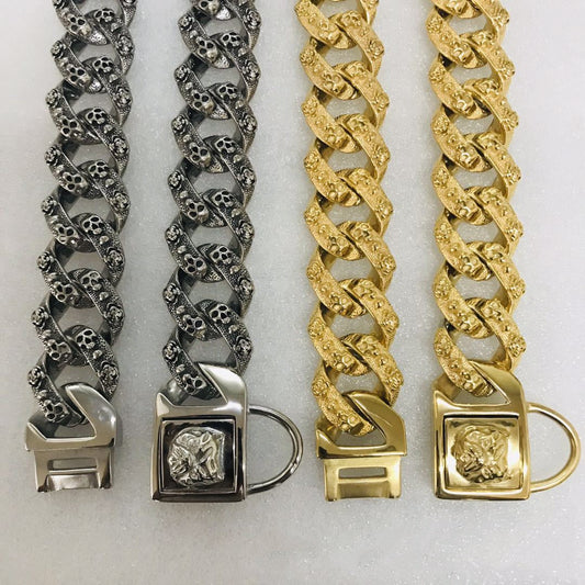 KFX-1870781 Adjustable Stainless Steel Dog Collar for Enhanced Comfort and Durability