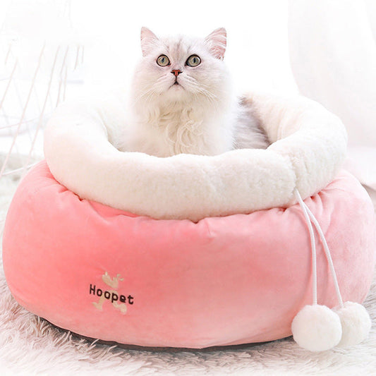 KFX-1888317 Winter Cat Litter Nest - Soft Cloth Design, Available in Pink Ice Cream, Rabbit, and Money Bag Styles