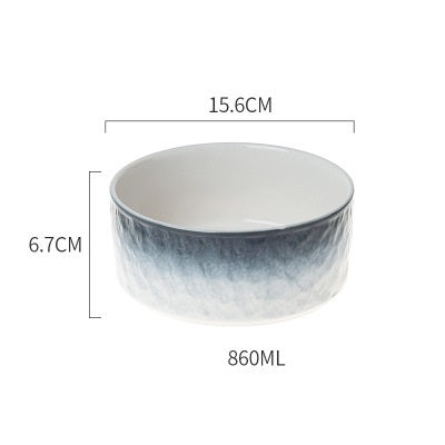 KFX-1890237 Ceramic Anti-Overturning Pet Bowl in Gradient Stone Colors with Optional Wood Rack