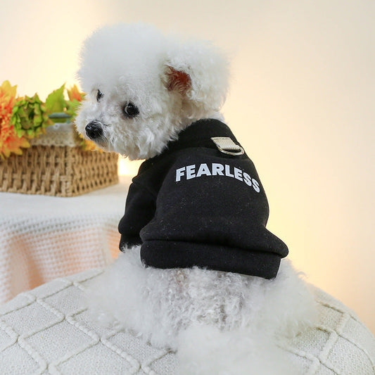 KFX-1895613 Casual Polyester Open Button Sweater for Dogs and Cats - Available in Fearless Black and Dreamer Red