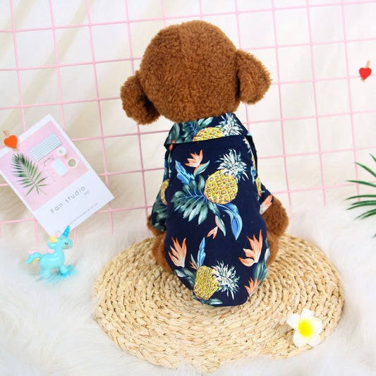 KFX-1899965 Hawaiian-Themed Casual Dog Shirt with Button Design in Multiple Colors and Sizes