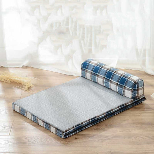 KFX-1915709 Removable and Washable Scratch-Resistant Linen Dog Sofa Bed with High Resilience Foam Cushion