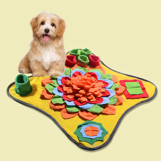 KFX-1917885 Colorful Dog Puzzle Sniffing Mat for Training and Food Hiding