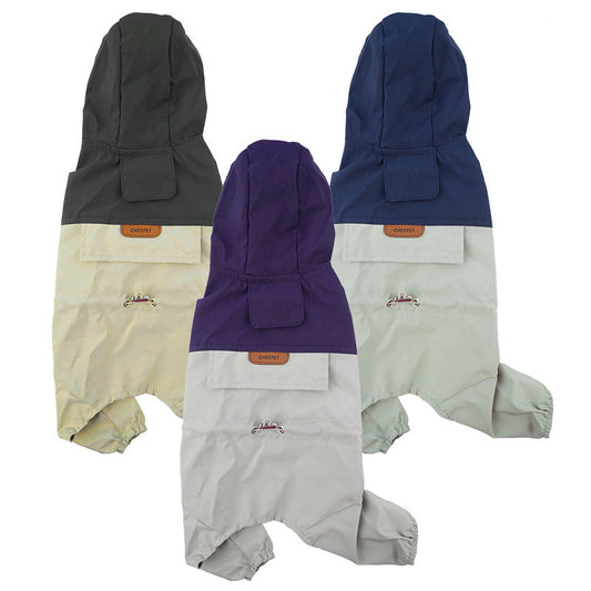 KFX-1935933 Stylish Pet Raincoat for Small and Medium Dogs - Waterproof Polyester, Multiple Colors Available