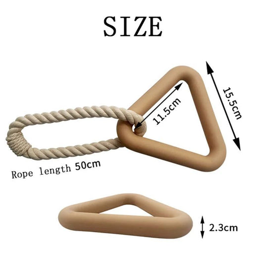 KFX-1936957 Large Triangular Pull Ring Toy Made of Durable Cotton Rope for Interactive Pet Play