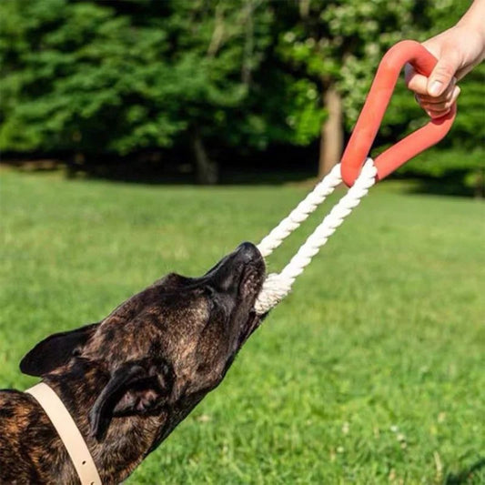 KFX-1936957 Large Triangular Pull Ring Toy Made of Durable Cotton Rope for Interactive Pet Play
