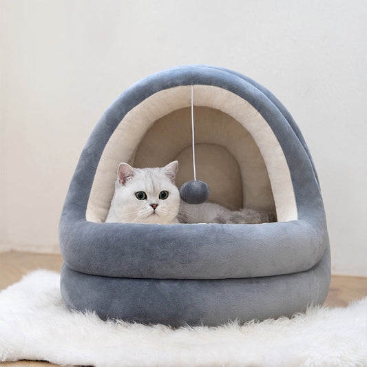 KFX-1938365 Cozy Crystal Velvet Cat and Small Dog Bed with Removable Mattress