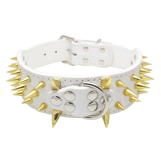 KFX-1946045 Durable Explosion-Proof and Bite-Resistant Pet Collar, Retractable Design, PU Material