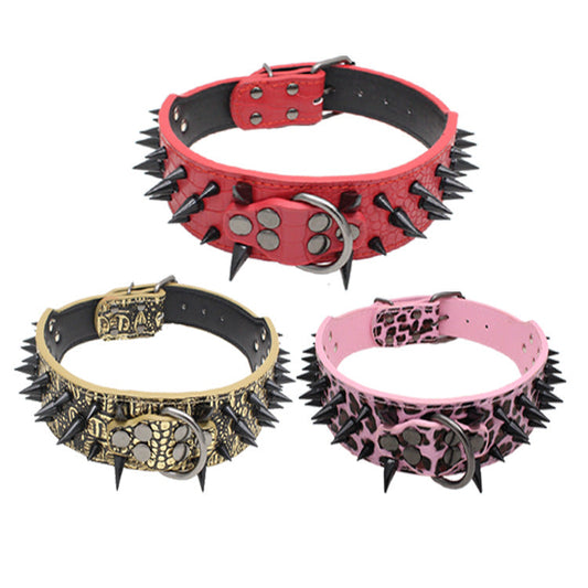 KFX-1946045 Durable Explosion-Proof and Bite-Resistant Pet Collar, Retractable Design, PU Material