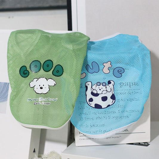 KFX-1954237 Cute Cartoon Printed Vest for Pets - Spring and Summer Collection, Multiple Sizes and Colors Available