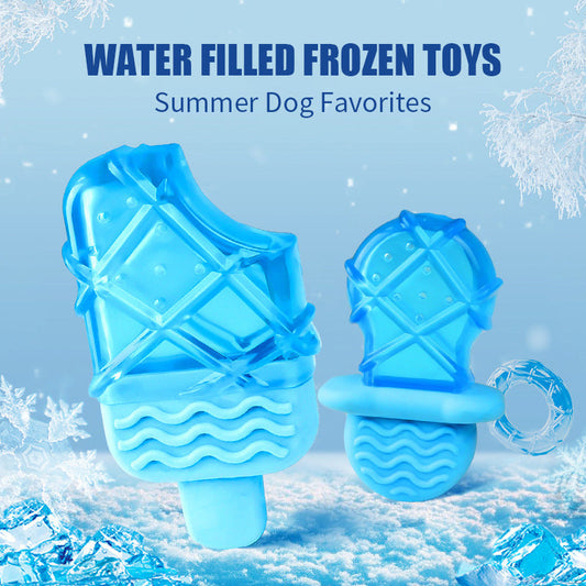 KFX-1957053 Cooling Dog Teething Popsicle Sticks - Ice Water-Filled Toy Set for Summer Relief