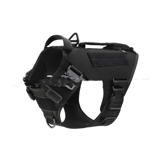 KFX-1959741 Tactical Dog Chest Strap with Accessory Options in Black and Mud Colors