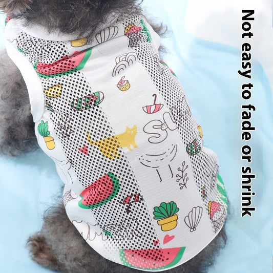 KFX-1960125 Ice Cream Net Vest for Maltese Puppies - Sizes XS to XL, Casual Pet Clothing