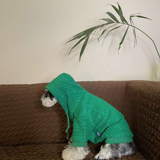 KFX-1961149 Shiba Inu Hooded Sweater for Pets - Cozy Green Apparel in Multiple Sizes