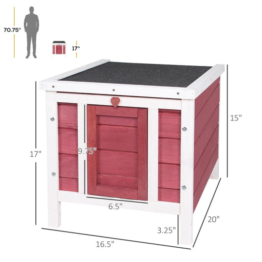 KFX-1972541 Outdoor Animal Shelter with Openable Waterproof Roof for Small Pets