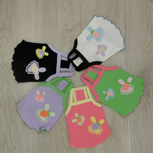 KFX-1975229 Cotton Casual Suspender Vest for Pets in Multiple Colors and Sizes