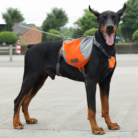 KFX-1979069 Pet Outdoor Oxford Cloth Backpack for Small to Large Dogs - Versatile Pannier in Red, Black, Orange, Blue