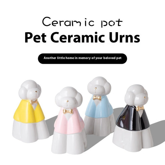 KFX-1988413 Handmade Ceramic Ash Urn for Pet Memorials and Souvenir Keepsakes