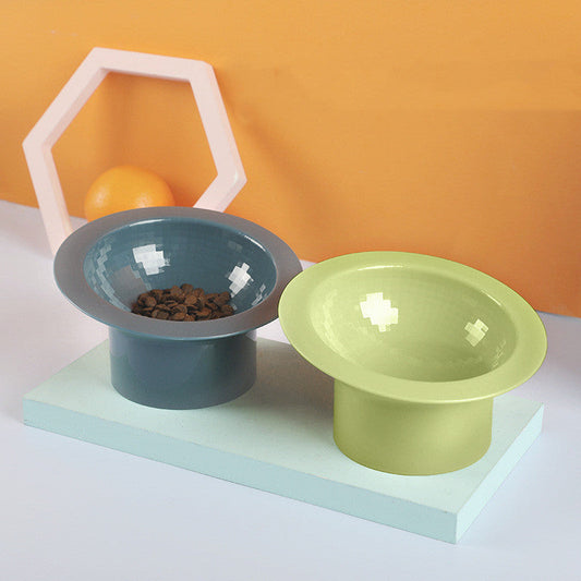 KFX-2005821 Oblique Opening Large Cat Bowl with Neck Protection in Multiple Colors