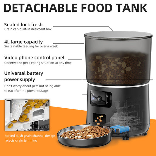 KFX-2024893 Automatic 4L Pet Feeder for Dogs and Cats with Smart Graffiti APP Control