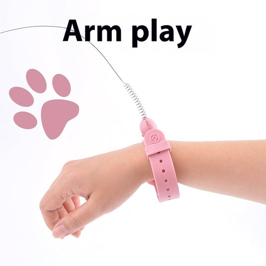 KFX-2028861 Multifunctional Feather Cat Teasing Stick - Fluorescent Green, Sky Blue, Pink