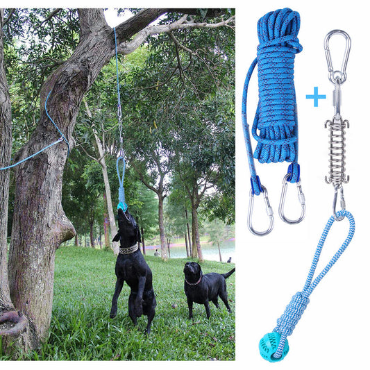 KFX-2065085 Stainless Steel Spring Suspension Toy with Cotton String for Outdoor Dog Training