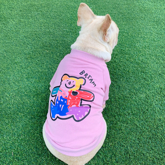 KFX-2067773 Soft Cotton Two-Legged Sweater for Cats and Small Dogs in Black, White, and Pink - Sizes S to 4XL