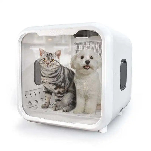 KFX-208019 Pet Hair Drying Box - Low Noise Automatic Dryer for Cats and Dogs, Eco-Friendly Plastic, 220V, 8.2Kg, Large Capacity