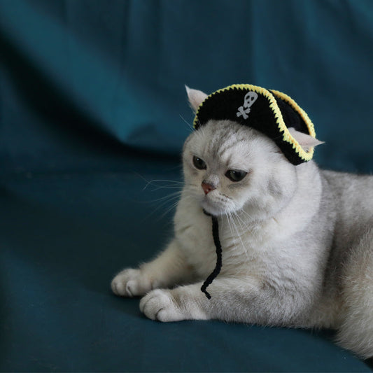 KFX-2091453 Handmade Pirate Hat for Small Pets - Ideal for Kittens and Cats