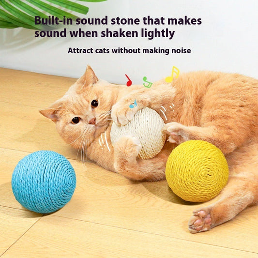 KFX-2092605 Oversized Sisal Ball Pet Toy in Various Colors – Relieve Stress and Engage Playtime