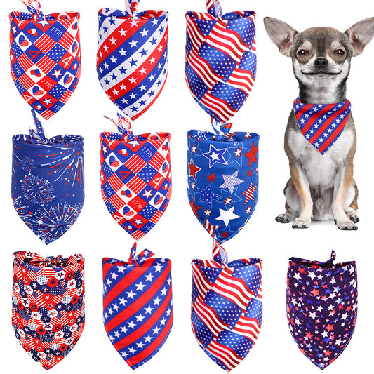 KFX-2105533 Independence Day Pet Triangle Drool Towel Bib for Small to Large Dogs and Cats