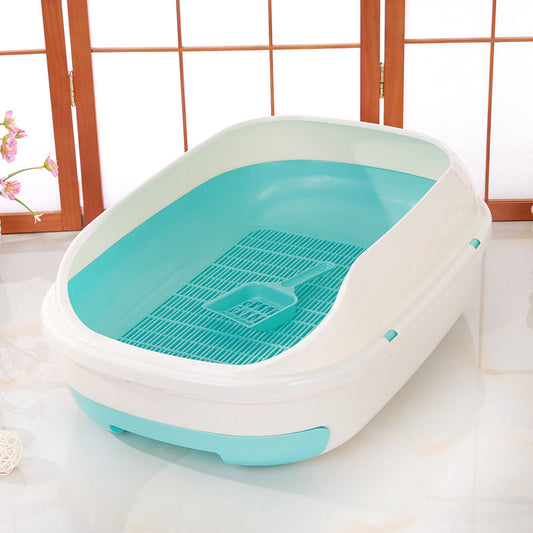 KFX-2109373 Double Layer Semi-Closed Cat Litter Box in Multiple Colors