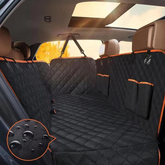KFX-2118461 Waterproof Oxford Cloth Car Pet Mat for Rear Seats with Double Pockets - 147 x 137 cm