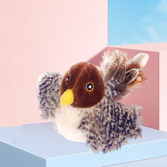 KFX-2120253 Interactive Plush Bird and Mouse Electric Teasing Toy for Cats