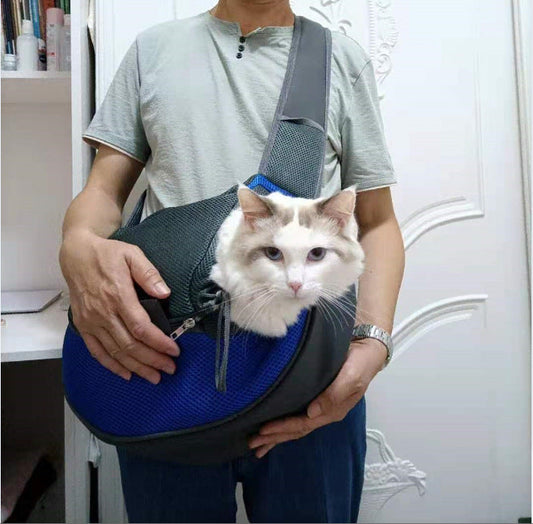 KFX-2121661 Portable Pet Messenger Bag for Small Dogs and Cats - Eco-Friendly with Breathable Mesh & Waterproof Design