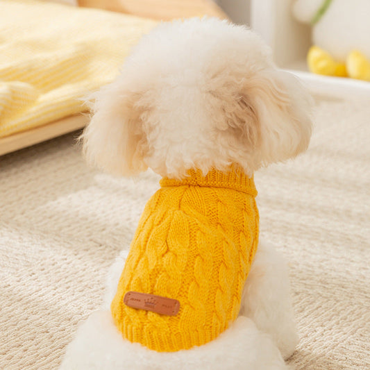 KFX-2123965 Twisted Knitted Sweater for Dogs - Autumn/Winter Collection in Various Colors and Sizes