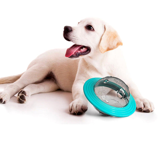 KFX-2126013 Pet Food Educational Toy with Leak-Feeding Function - Perfect for Dogs and Cats, Lake Blue and Yellow